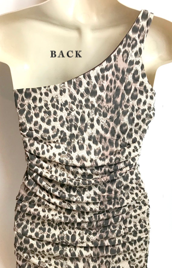 One-shouldered Leopard Print Event Dress - image 3