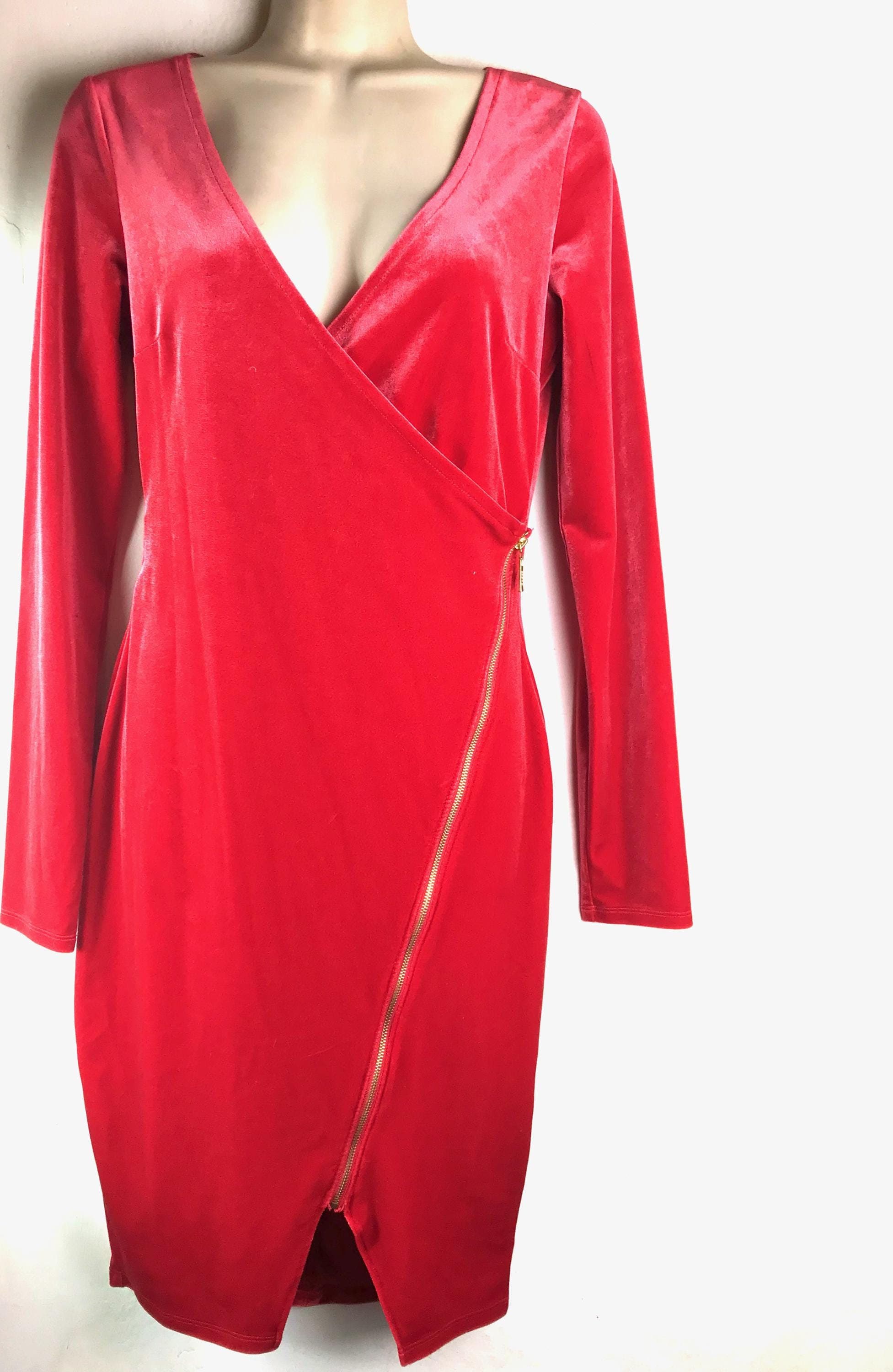 Vintage Red Velvet Dress by Guess