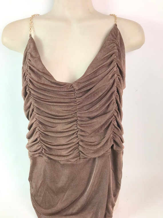 Chocolate Brown Ruched Body Suit Top