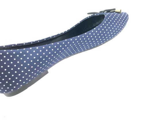 Vintage Navy Polka Dot Flats - image 2