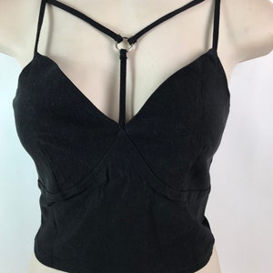 Vintage Black T-Strap Boustier Style Top