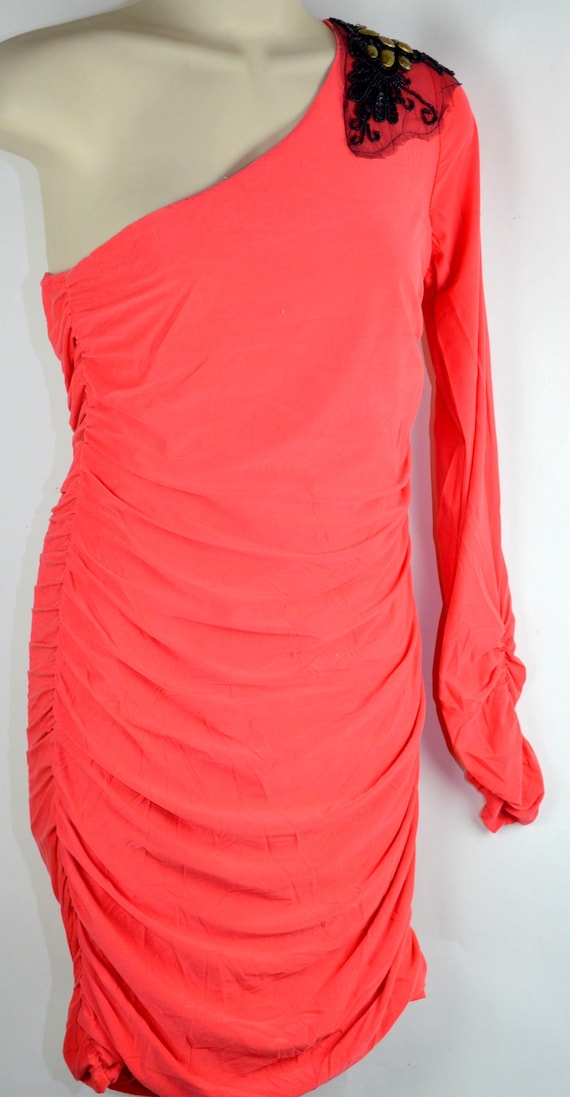 Vintage Hot Pink Ruched Cocktail dress