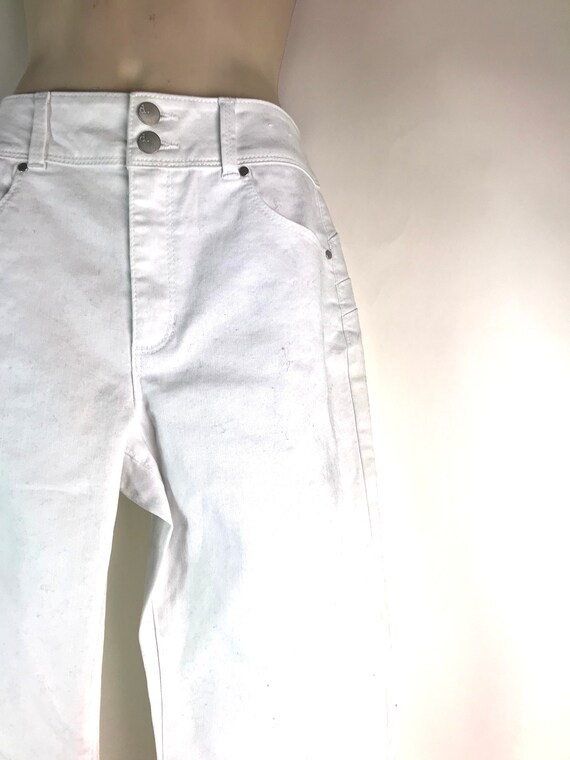 Vintage White Denim Capri Pedal Pushers - image 2