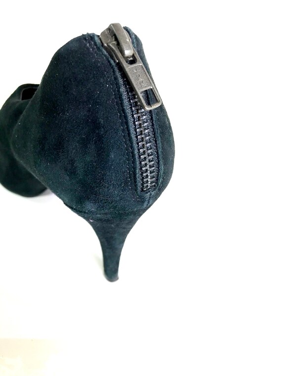 Vintage J. Crew Black Suede Leather Booties - image 2