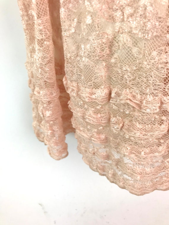 Vintage Peach Lace Dress - image 5