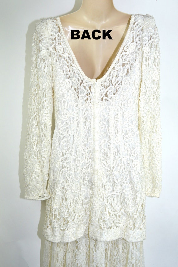 Vintage Pearl-drenched Lace Event Dress - image 2