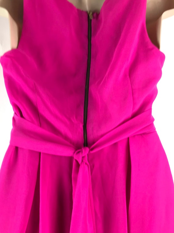 Vintage Hot Pink Chiffon Event Dress with Sash - image 6