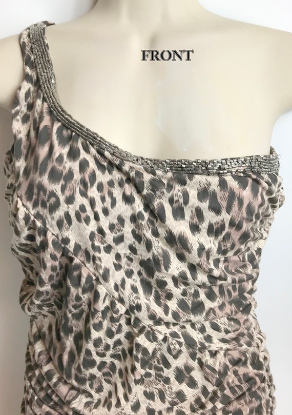 One-shouldered Leopard Print Event Dress - image 4