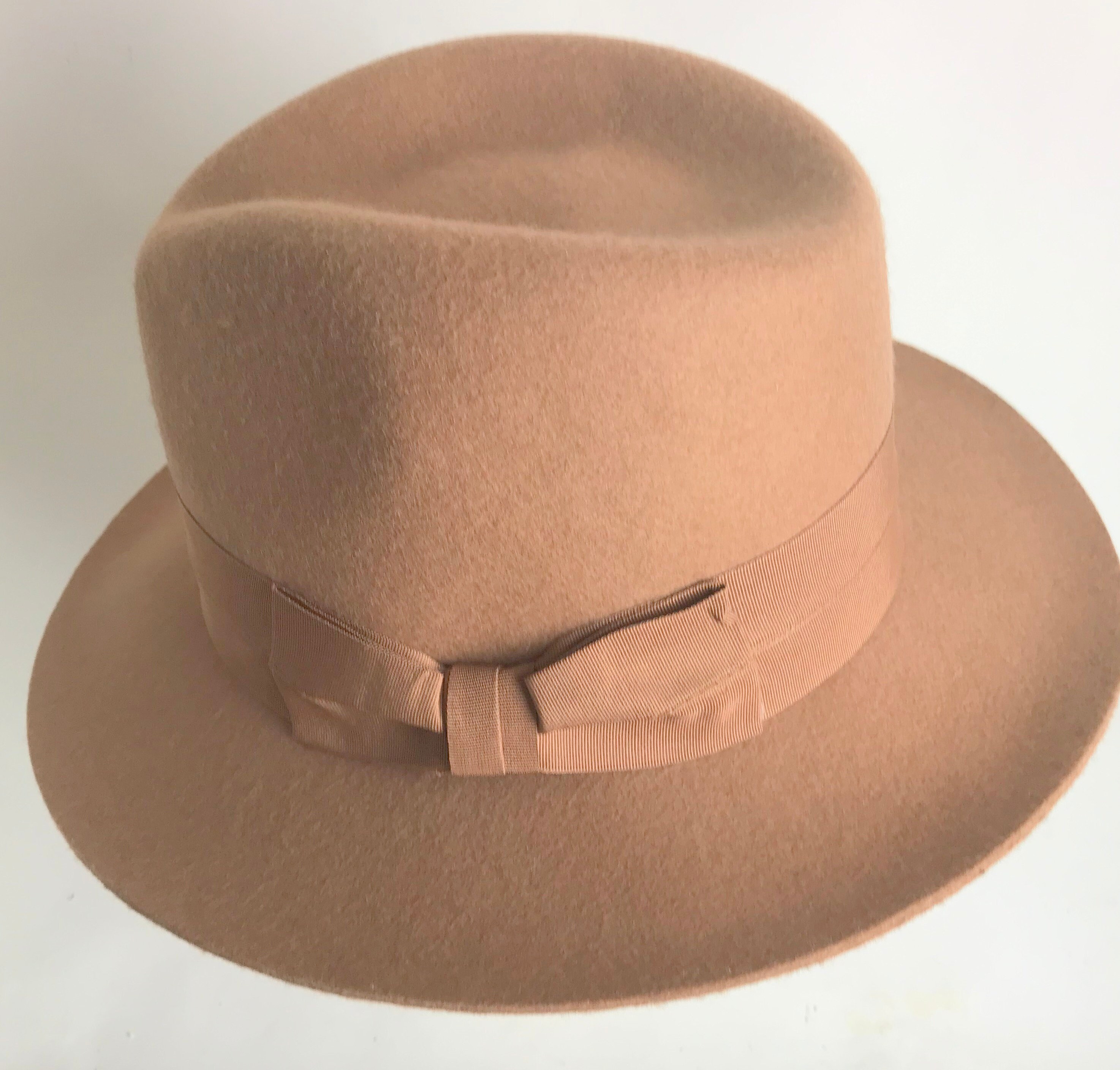 Vintage Tan Wool Fedora Hat | Etsy Ireland