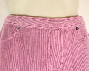 Vintage Bubble Gum Pink Corduroy Stretch Stovepipe Jeans