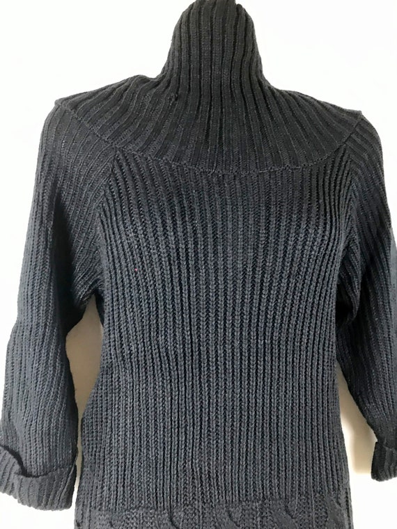 Charcoal Black Ribbed Sweater Dress - image 6