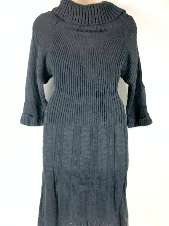 Charcoal Black Ribbed Sweater Dress - image 8