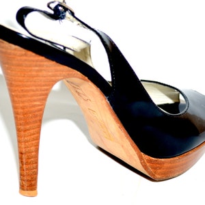 Vintage Steve Madden Patent Leather Peep Toe Sling Backs