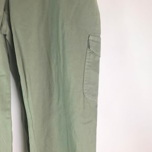 Sage Olive Green Cotton Cargo Pants image 5