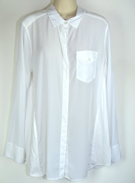 Vintage Calvin Klein Ladies Long White Shirt