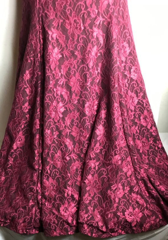 Vintage Burgundy Scarlet Evening Gown - image 9