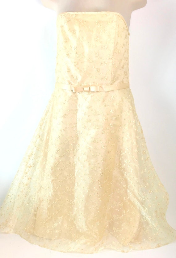 Vintage Jessica Mc Clintock Gold Event Dress Proms