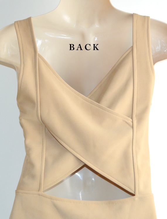 Vintage Stretch Dress with X-back design - image 1
