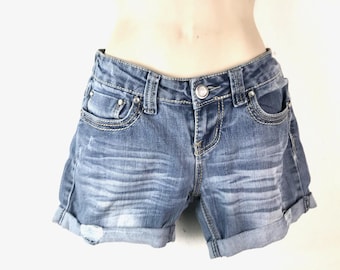 Distressed Blue Denim Shorts
