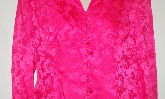 Ladies Vintage Hot Pink Silk Jacket - image 2