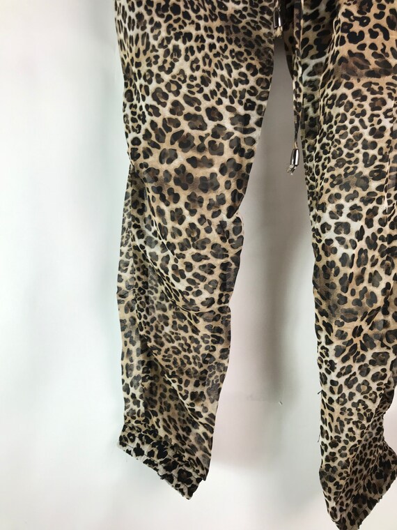 Semi Sheer Leopard Print Drawstring Pants - image 3