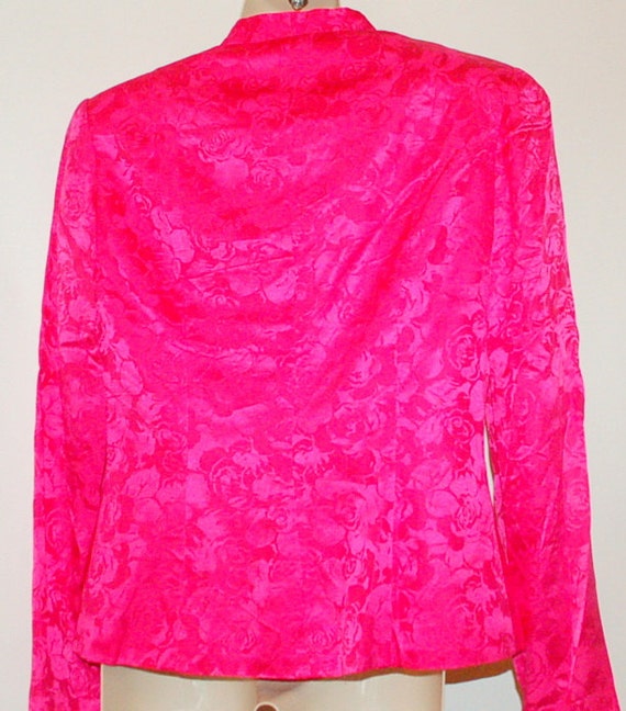 Ladies Vintage Hot Pink Silk Jacket - image 4