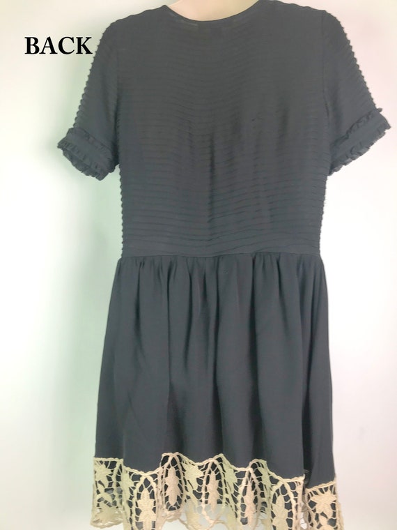 Vintage Betsey Johnson Black Silk Dress - image 4