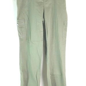 Sage Olive Green Cotton Cargo Pants image 3