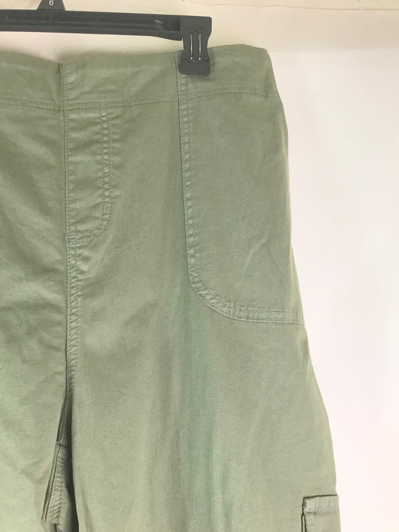 Sage Olive Green Cotton Cargo Pants image 1