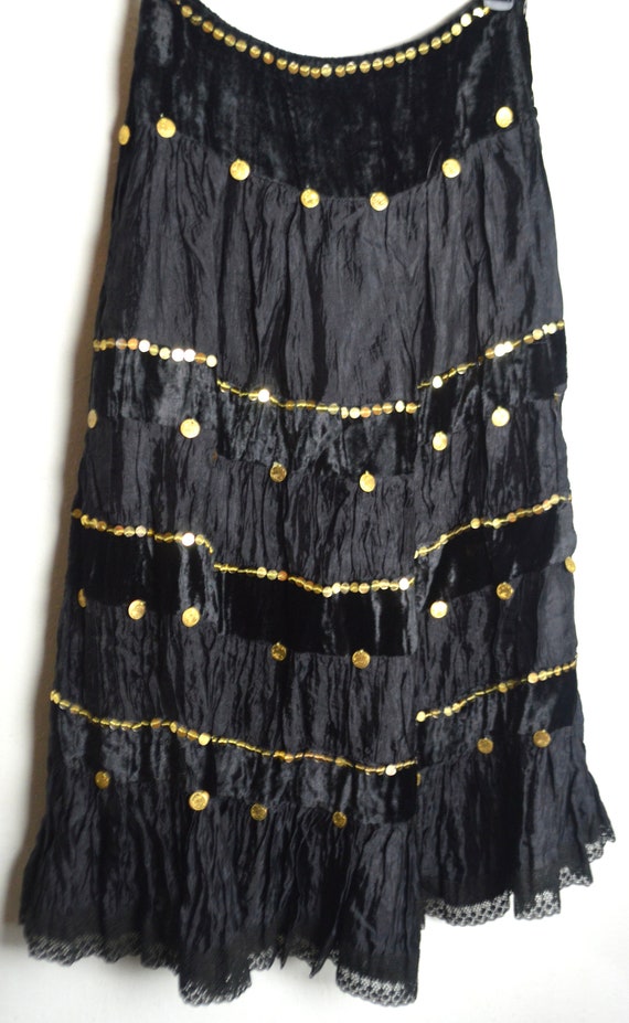 Gorgeous Six Tiered Velvet Rayon Skirt