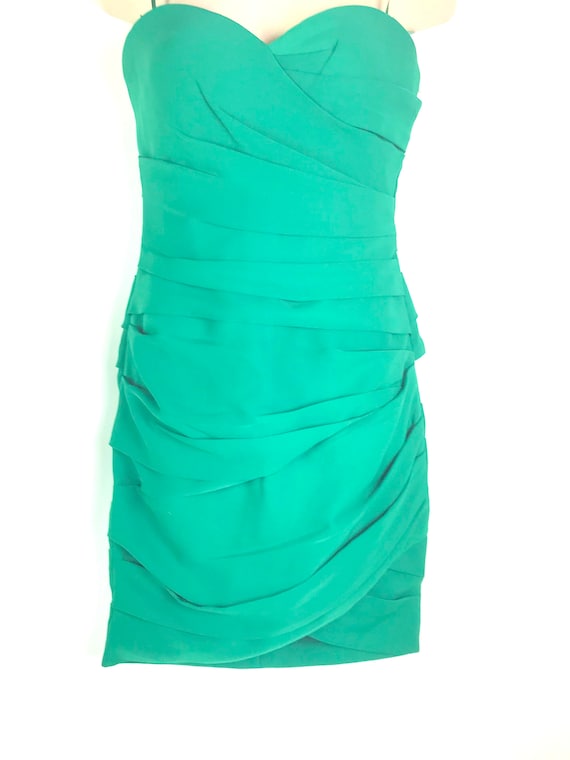 BCBG Max Azria Emerald Green Cocktail Dress - image 5