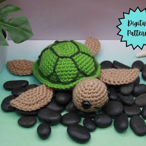 Sea Turtle Crochet Pattern: Amigurumi Ocean Animal Plush (PDF Download)