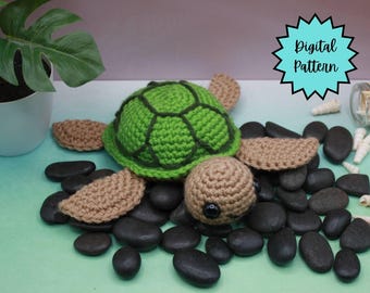 Sea Turtle Crochet Pattern: Amigurumi Ocean Animal Plush (PDF Download)