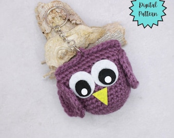 Wzór na szydełkowy brelok z sową: Zabawka ptaszek amigurumi (do pobrania w formacie PDF)
