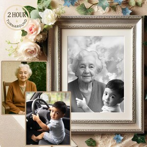 Add Loved One to any Photo - Memorial Portrait for Deceased Father Mom - Gift for Loss of Loved One - Remembering Passed Away Loved Ones