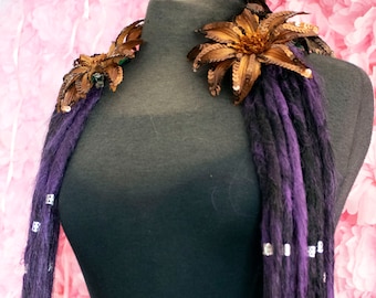 Dreadlock hair falls in Black and Purple