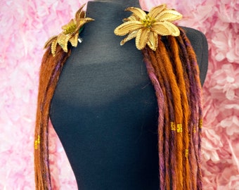 Dread lock valt in Amber en Mixed Pinks OOAK