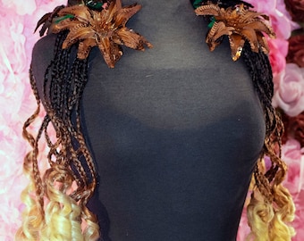 Ombre Brown to Blonde Curly Braided Falls