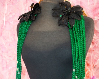 Diva Dreads XL Braided Falls in Emerald Green