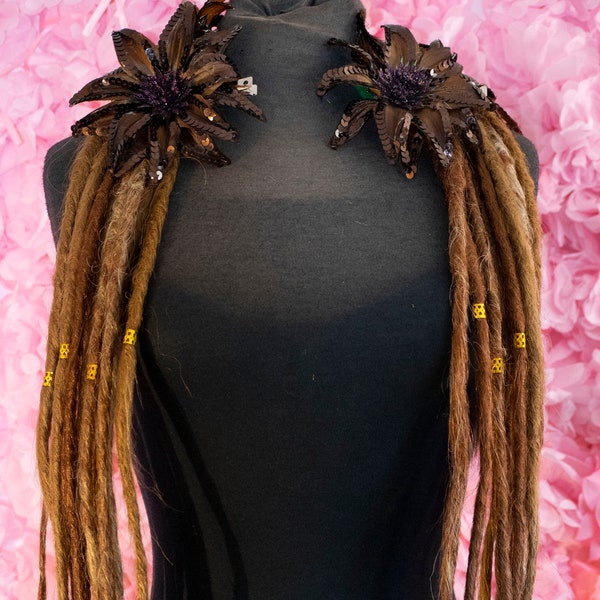 Dreadlock hair falls in Medium Brown Copper