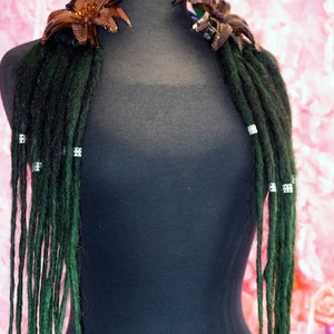 Dread Lock falls in Black and Green Ombre