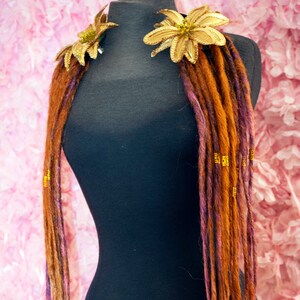 Dread lock falls in Amber and Mixed Pinks OOAK