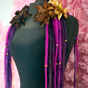 Dread Lock falls in Purple and hot Pink