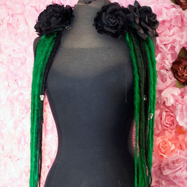 Dread Lock falls in Emerald Green and Black