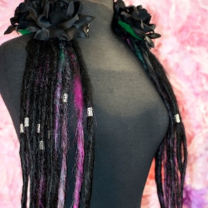 Dread Lock falls in Black and Mixed Hot Pinks