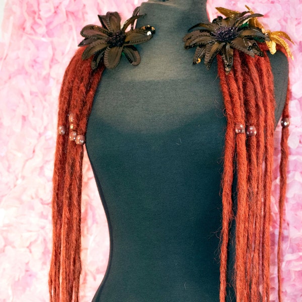 XL Dread Lock Falls in Crimson by Diva Dreads