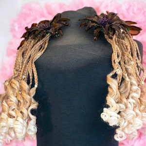 Double set of Ombre Blonde Curly Braided Falls