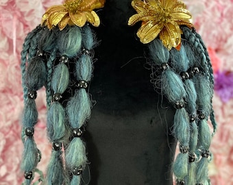 Puffy Hair Falls in Ombre Light Blue