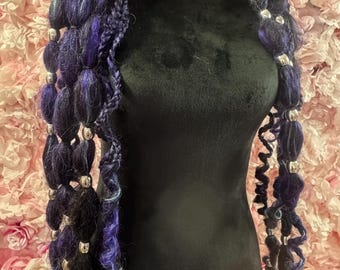 Puffy Hair Falls in Black and Blue