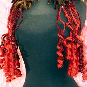 Mixed Reds Curly Braided Falls
